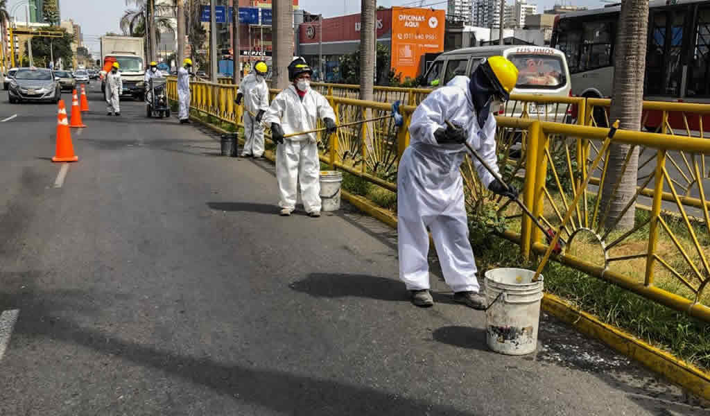 Municipalidad de Lima inició desinfección de paraderos en avenida Javier Prado
