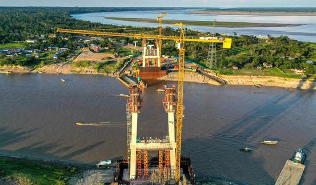 Construcción del puente Nanay presenta avance físico de más de 53%