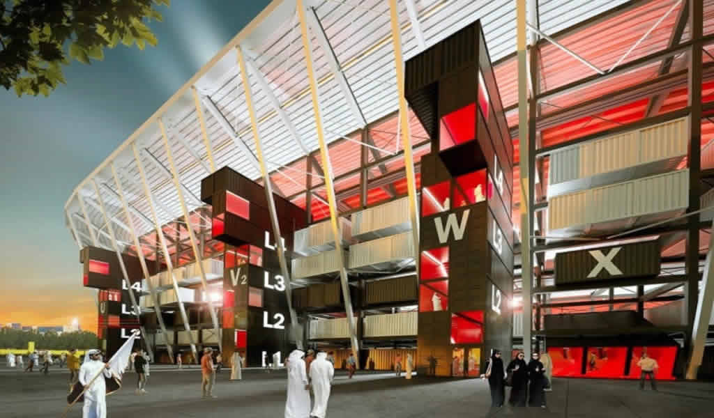 Construirán un estadio desarmable hecho con contenedores para el Mundial Qatar 2022