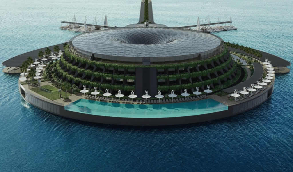 Diseñan hotel sustentable con estructura giratoria en Catar