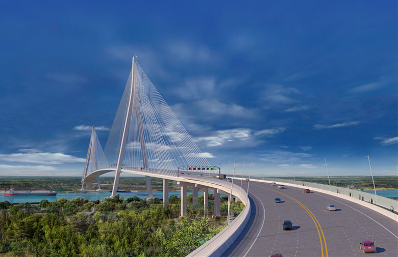 Uso de la tecnología para construir el puente atirantado más largo de América del Norte