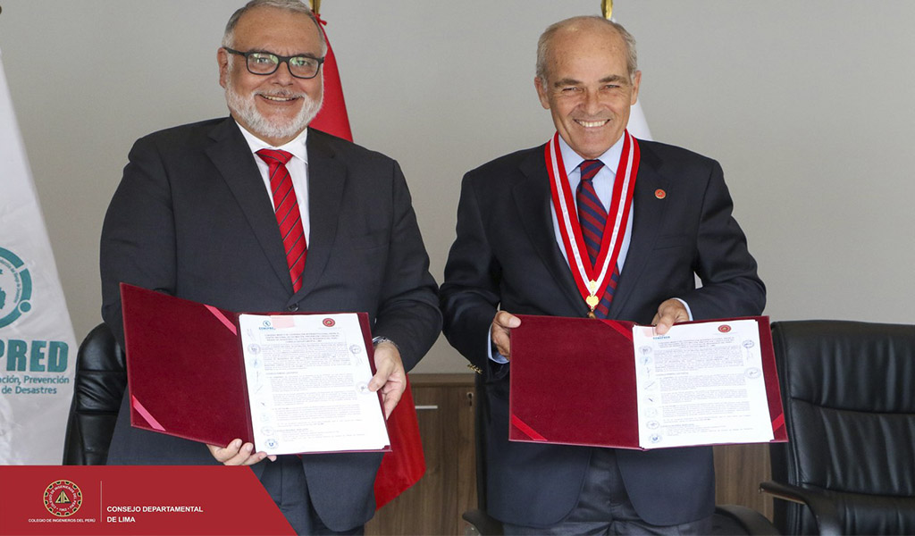 Colegio de Ingenieros del Perú - CDLIMA y CENEPRED firmaron un convenio marco de cooperación interinstitucional